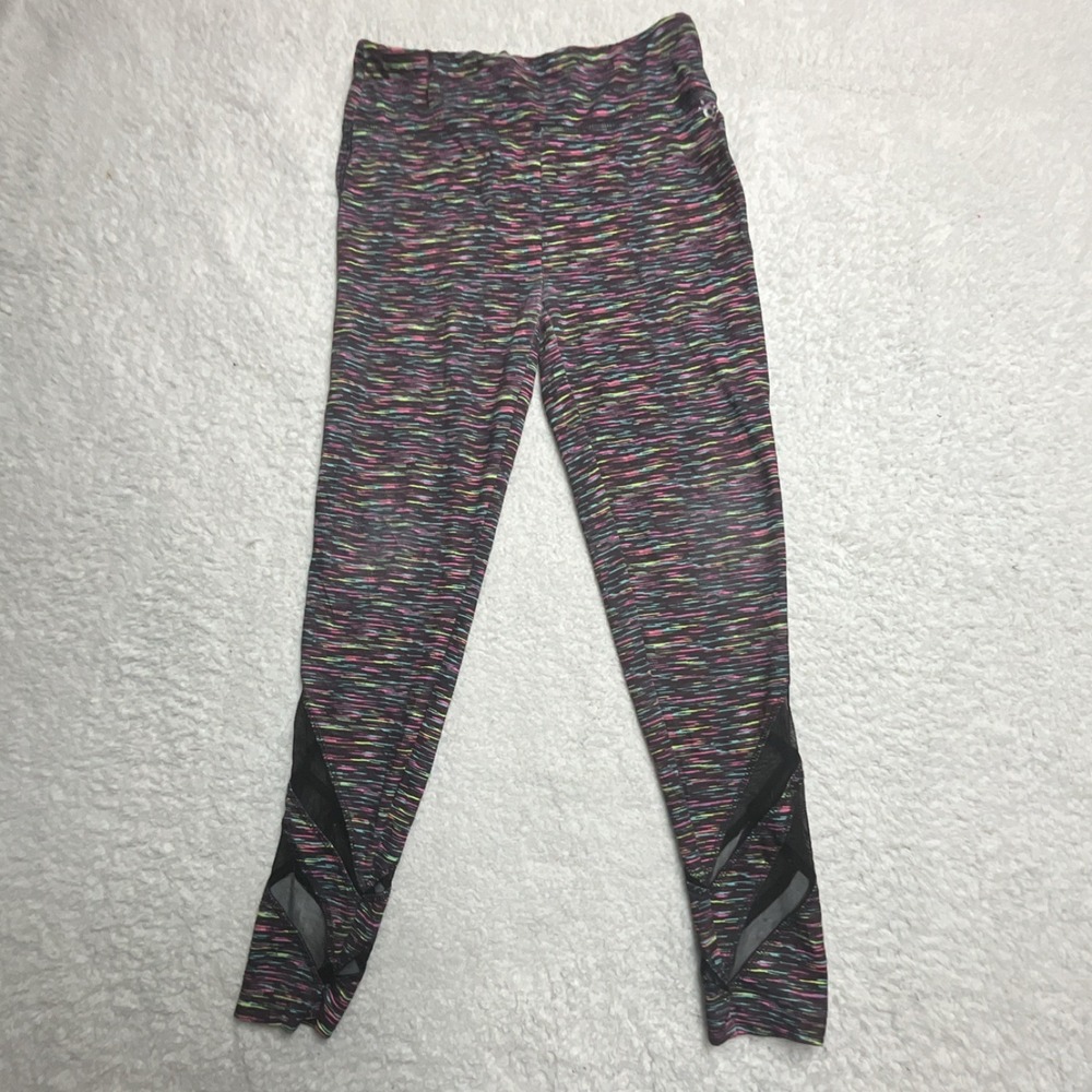 Justice Active Girls 14/16 Plus Multicolor Geometric Ankle Leggings Poly Spandex